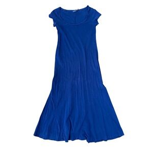 Polo Ralph Lauren Navy Short Sleeve Scoop Neck Maxi Tshirt Dress 100% cotton Med